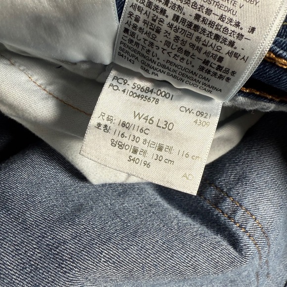 Levi's 502 Men's 46x30 Dark Wash Tapered Fit Stretch Big Tall Jeans - Picture 10 of 10